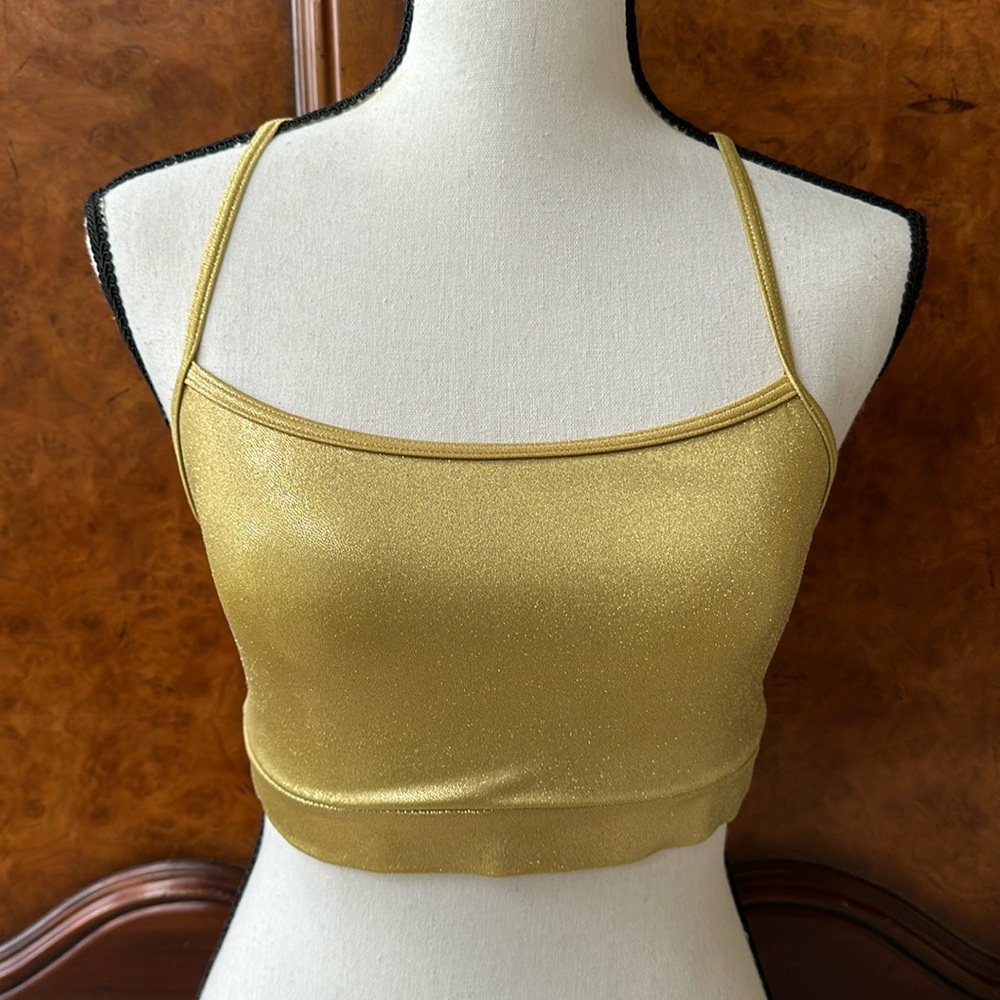 Balera Gold Metalic Racerback Crop Top